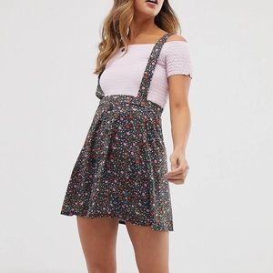 Button Front Mini Pinafore Skirt - NEW